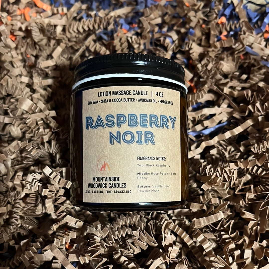 Raspberry Noir - Lotion Massage Candle (4 oz.)