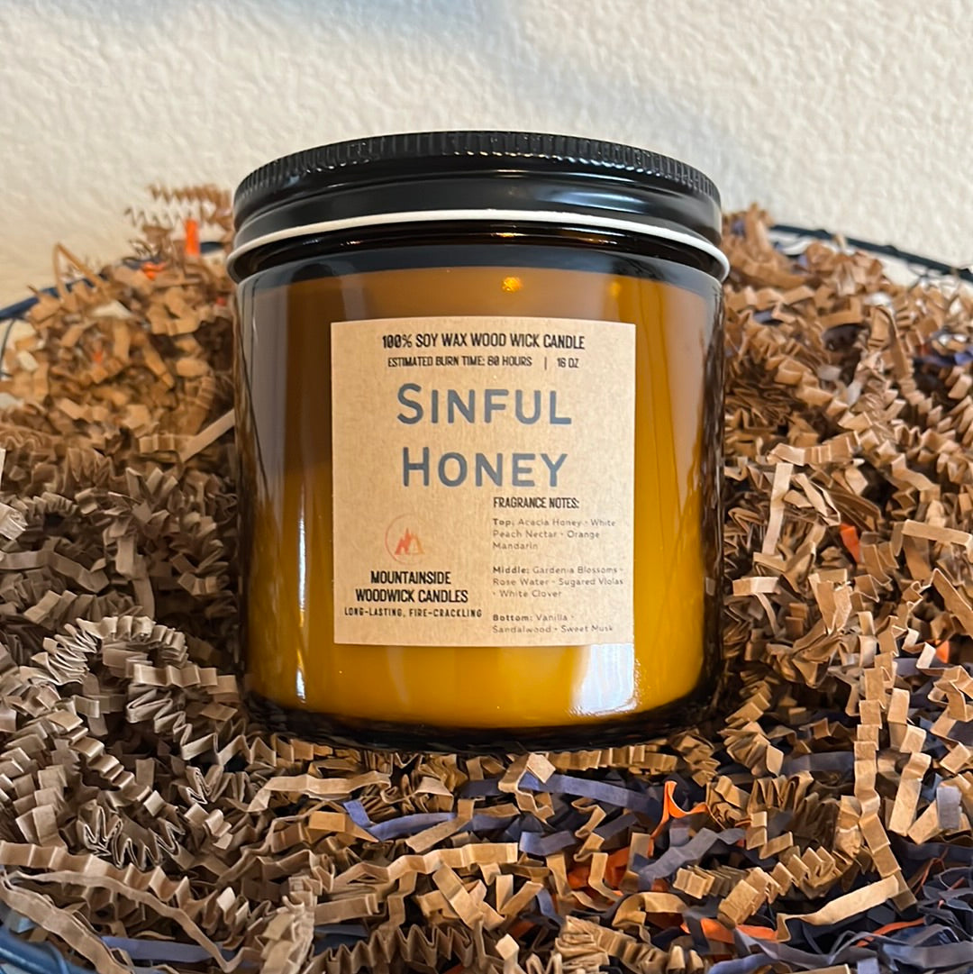 Sinful Honey (16 oz.) - Large Wood Wick Candle