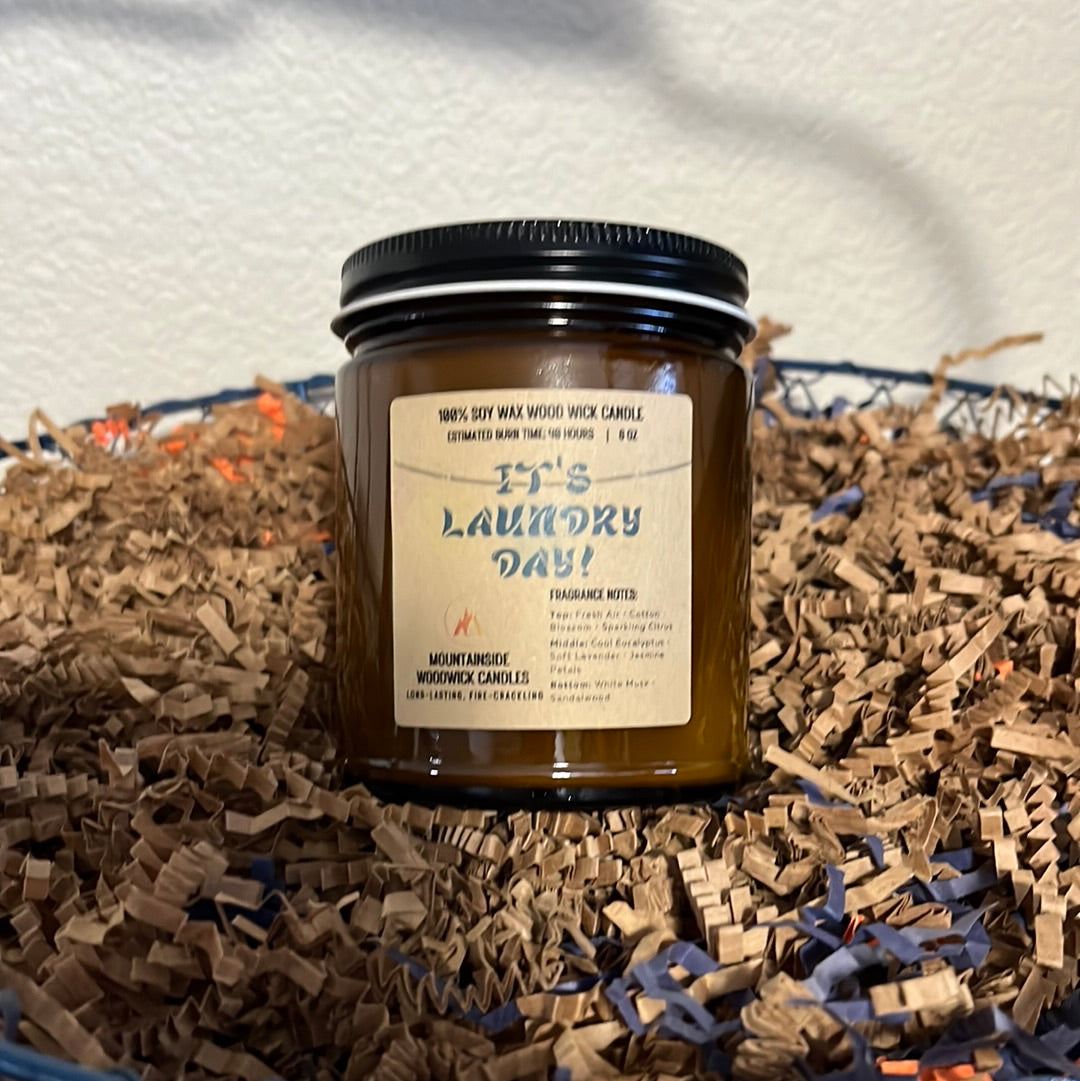 It's Laundry Day (8 oz.) - Small Wood Wick Candle