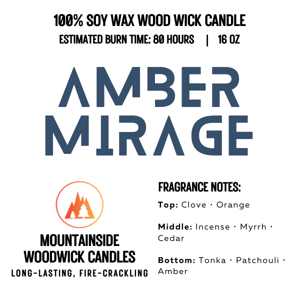 Amber Mirage (16 oz.) - Large Wood Wick Candle
