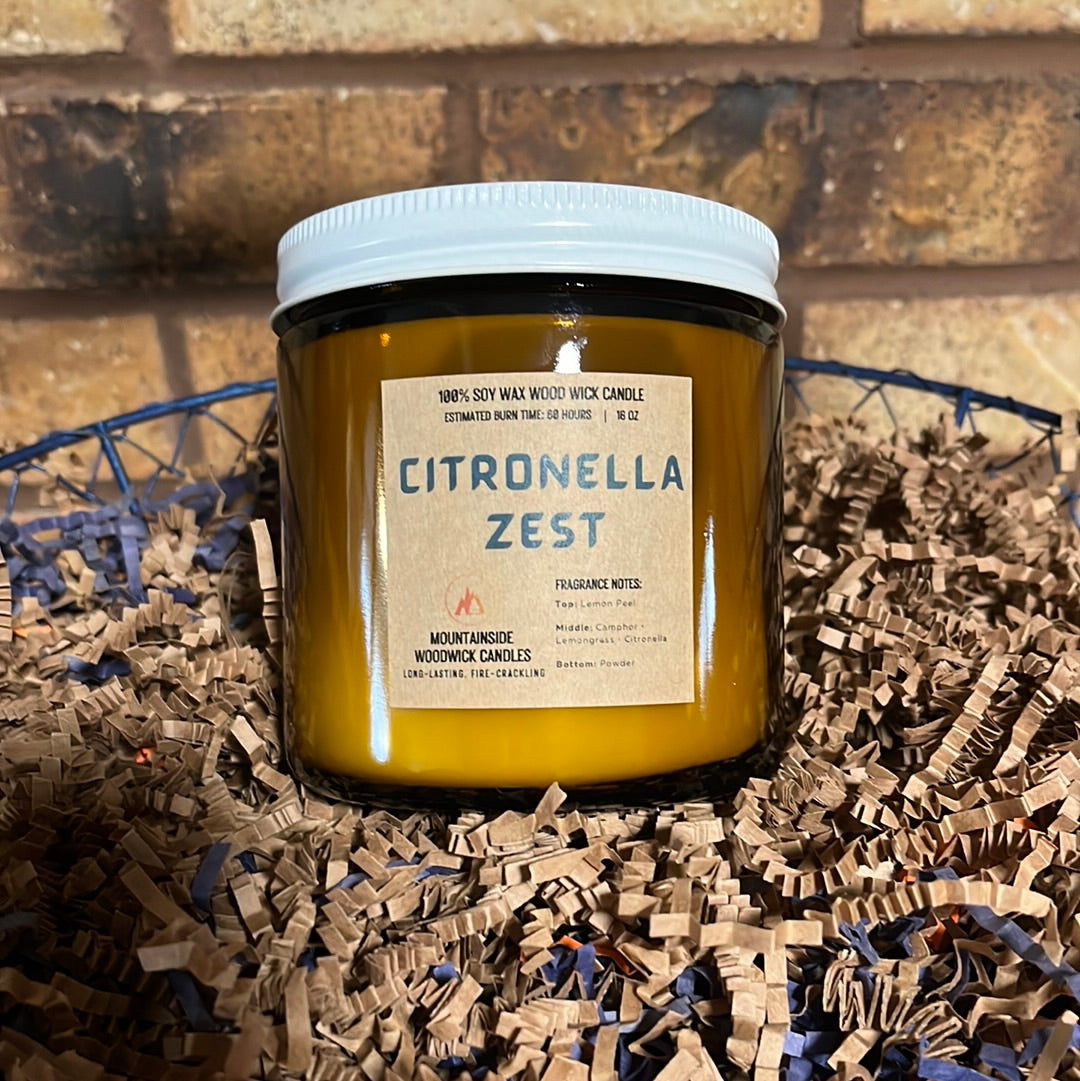 Citronella Zest (16 oz.) - Large Wood Wick Candle