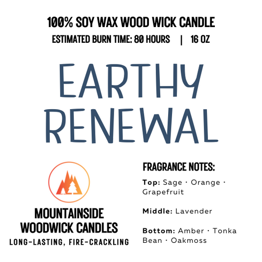 Earthy Renewal (16 oz.) - Large Wood Wick Candle