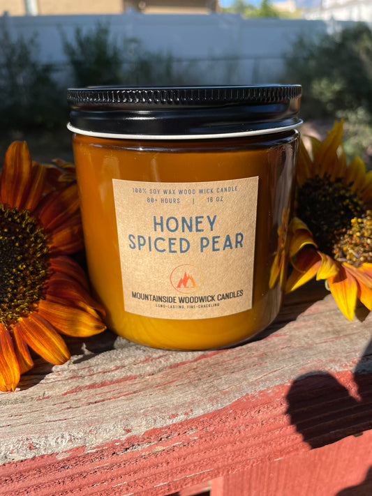 Honey Spiced Pear (16 oz.) - Large Wood Wick Candle