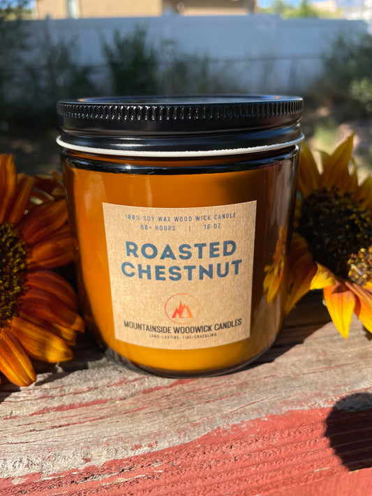 Roasted Chestnut (16 oz.) - Large Wood Wick Candle