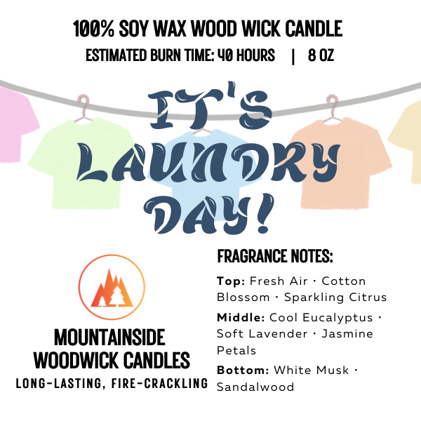 It's Laundry Day (8 oz.) - Small Wood Wick Candle