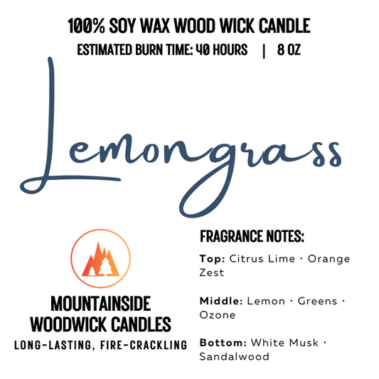 Lemongrass (8 oz.) - Small Wood Wick Candle