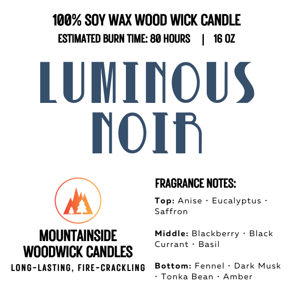 Luminous Noir (16 oz.) - Large Wood Wick Candle