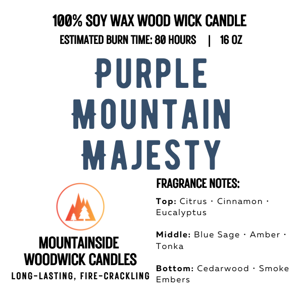 Purple Mountain Majesty (16 oz.) - Large Wood Wick Candle