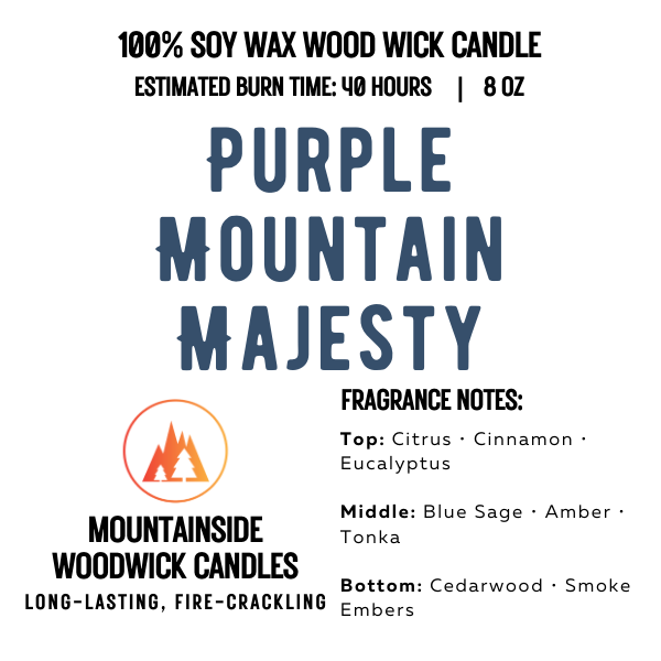 Purple Mountain Majesty (8 oz.) - Small Wood Wick Candle