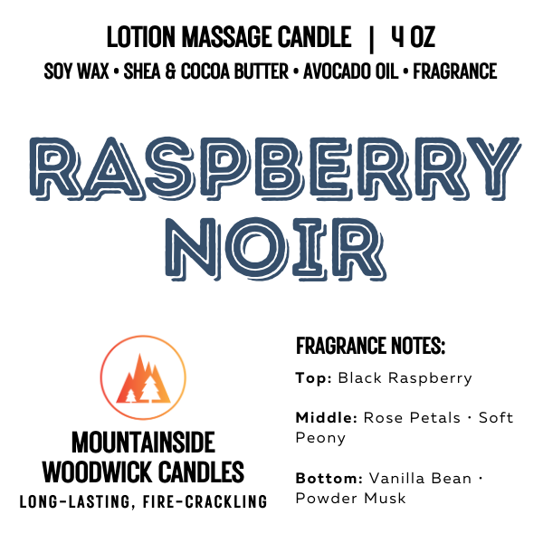Raspberry Noir - Lotion Massage Candle (4 oz.)