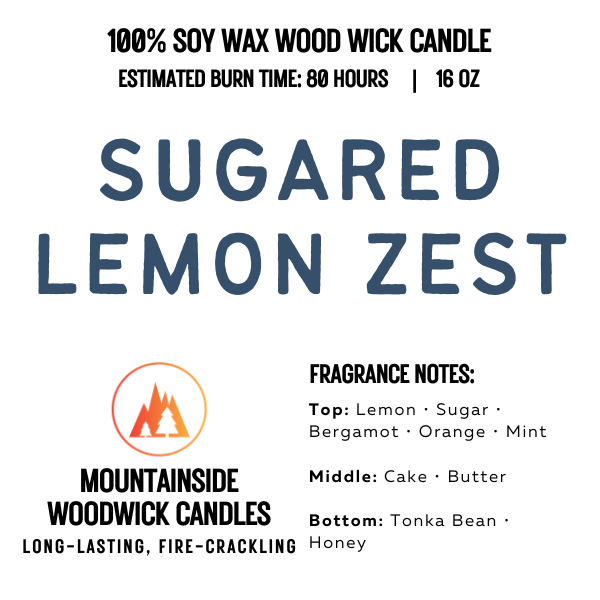 Sugared Lemon Zest (16 oz.) - Large Wood Wick Candle