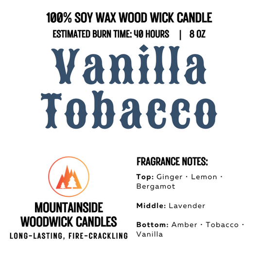 Vanilla Tobacco (8 oz.) - Small Wood Wick Candle