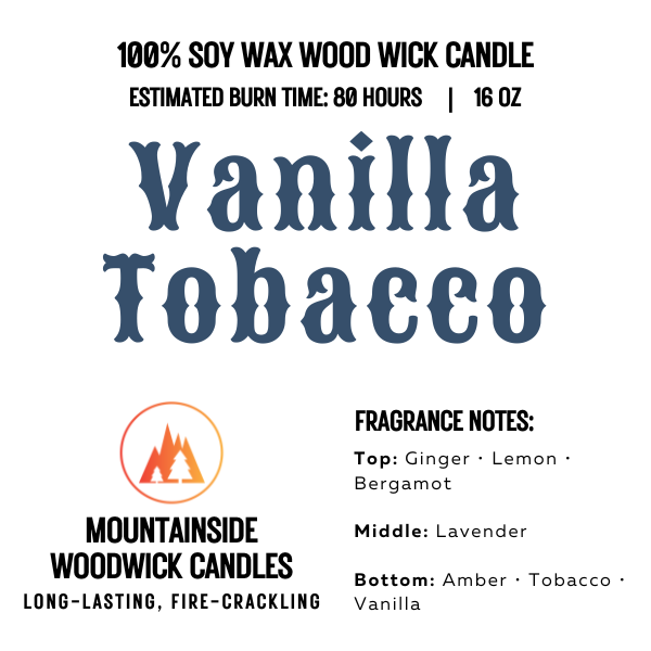 Vanilla Tobacco (16 oz.) - Large Wood Wick Candle