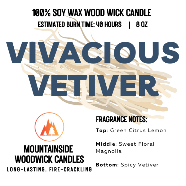 Vivacious Vetiver (8 oz.) - Small Wood Wick Candle