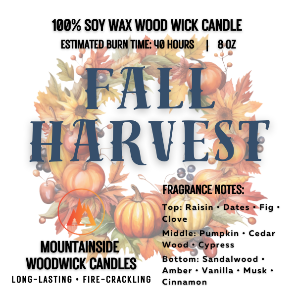 Fall Harvest (8 oz.) - Small Wood Wick Candle