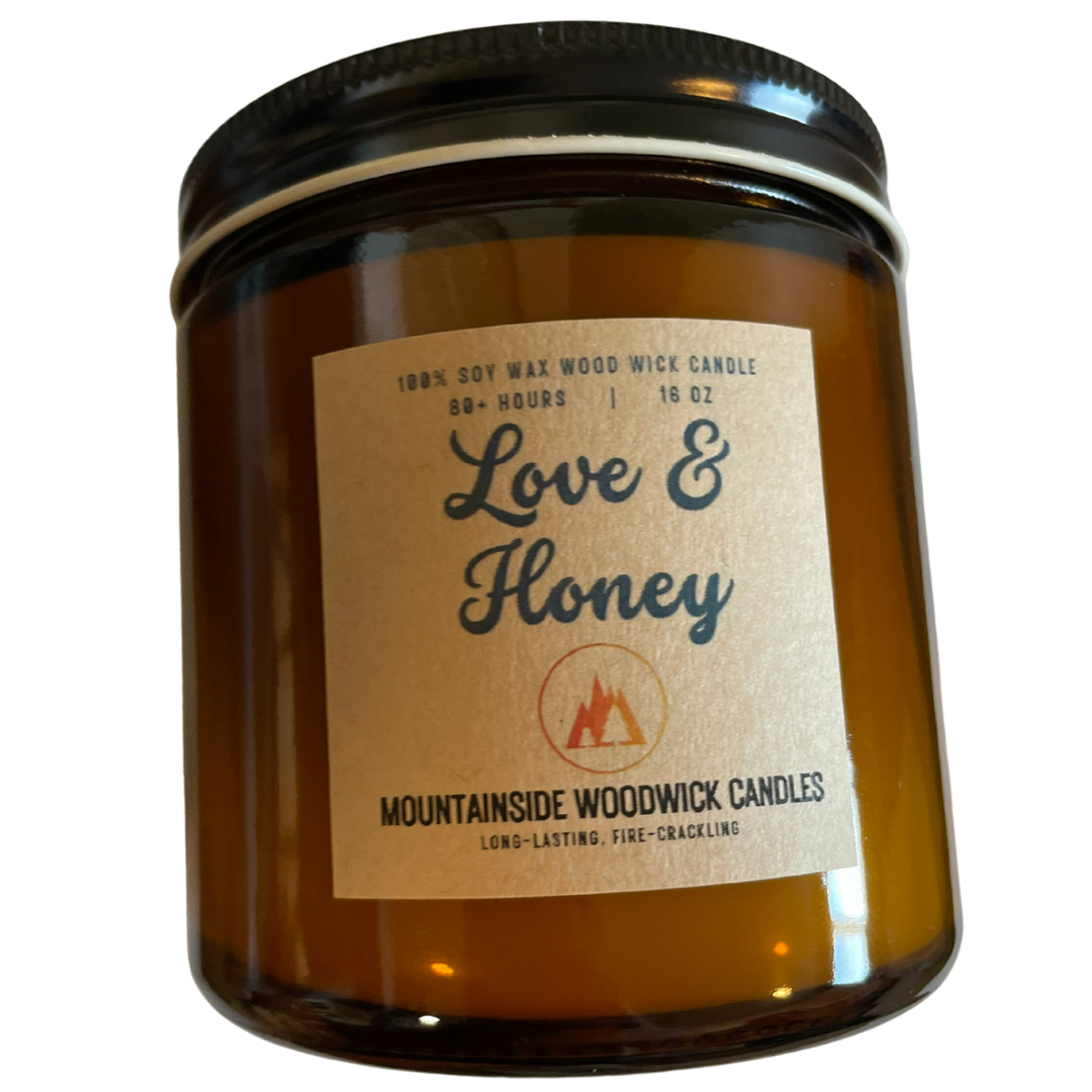 Love & Honey (16 oz.) - Large Wood Wick Candle
